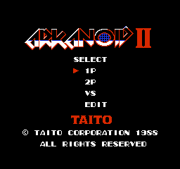 Arkanoid II Title Screen